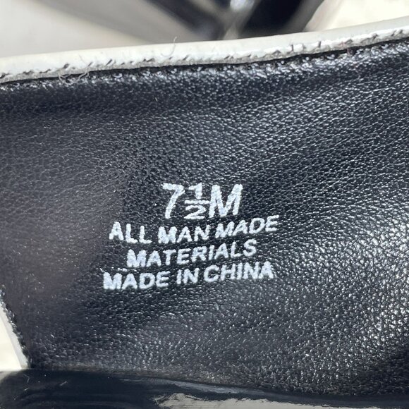 Pierre Dumas High Heels Womens 7.5 M Black White 3.5 Inch Block Heel Adjustable - Picture 7 of 10